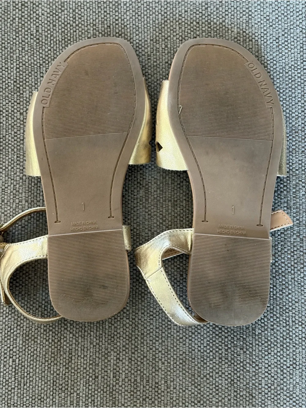 Old Navy Girls' Metallic Gold Cutout Ankle-Strap Sandals